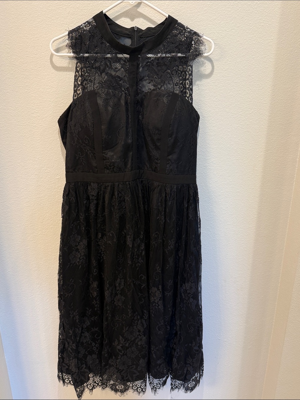 Black Lace Midi Dress - Elegant Sleeveless Cocktail Dress